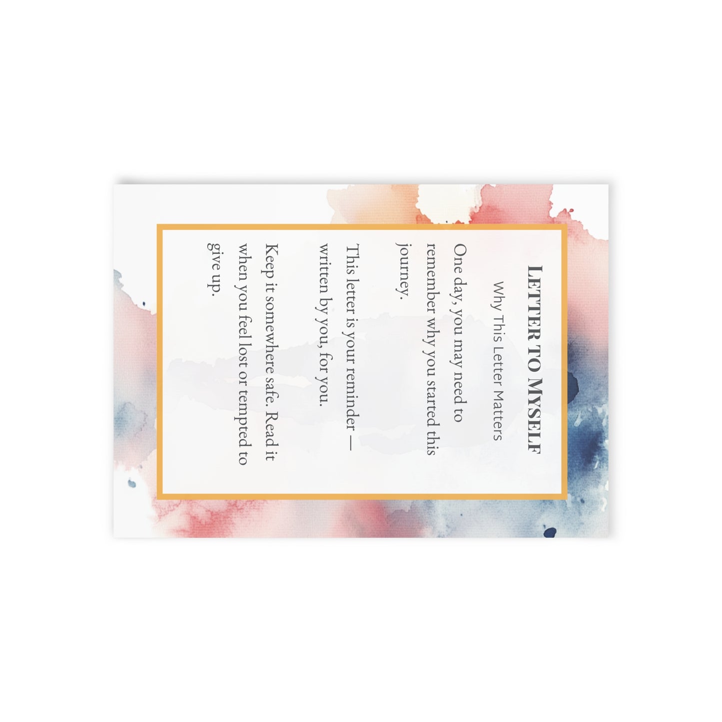 Letter to Myself – Guided Recovery Reflection Card with Envelope