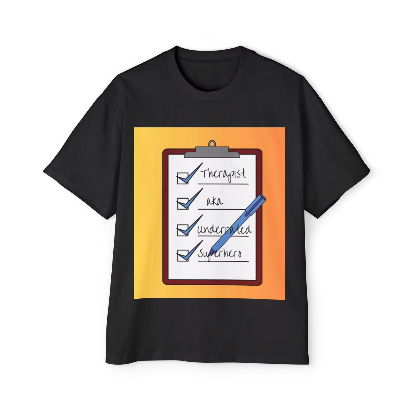 Men’s Oversized Tee – Therapist Superhero Edition