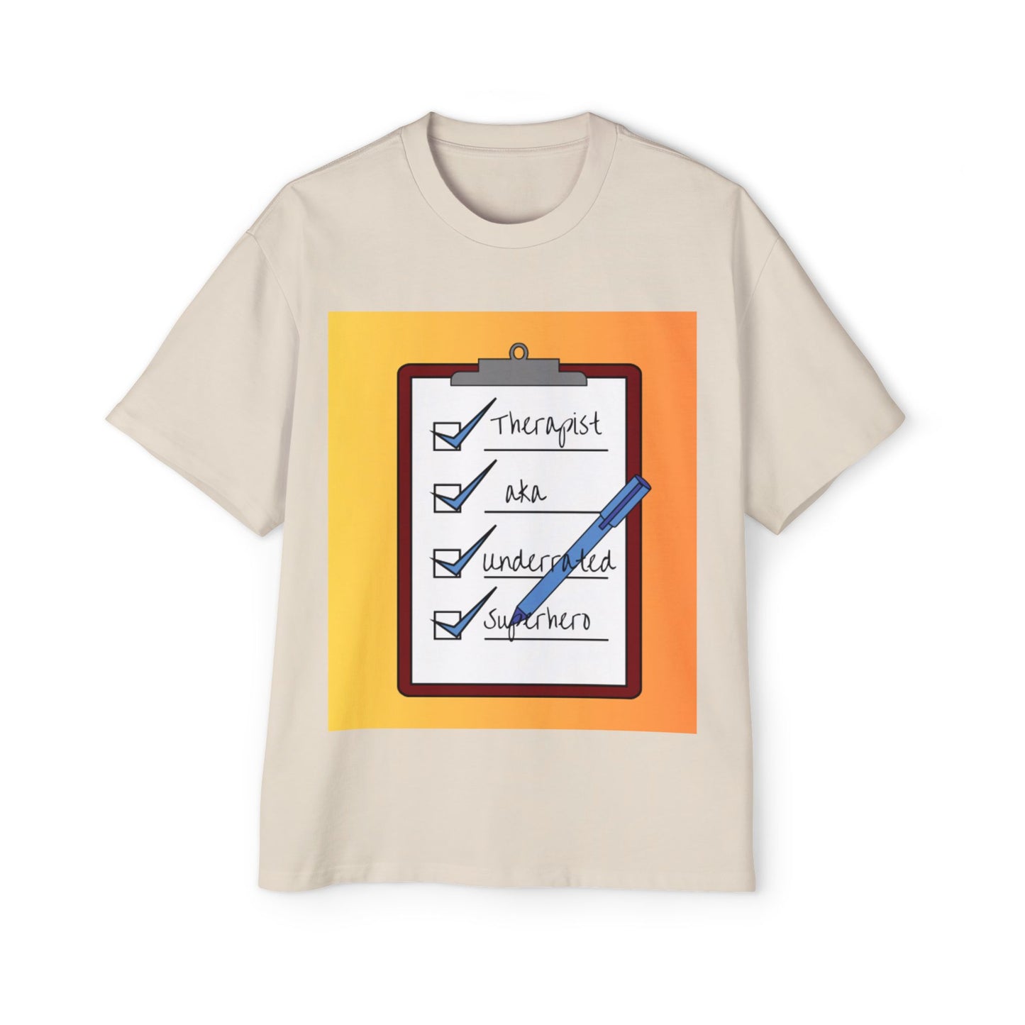 Men’s Oversized Tee – Therapist Superhero Edition