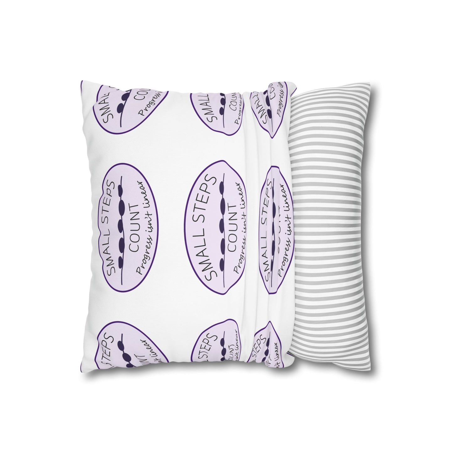 Small Steps Count - Pattern Throw Pillow (Lavender Purple)