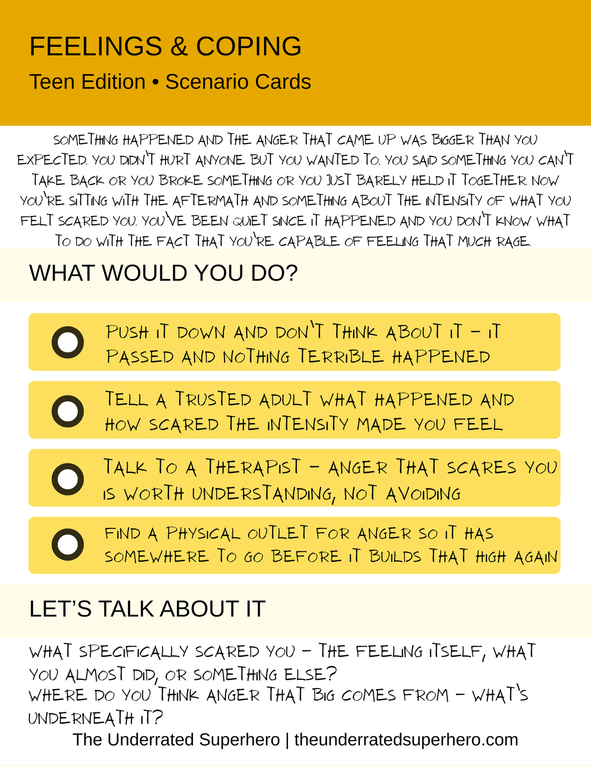 Scenario Cards — Feelings & Coping