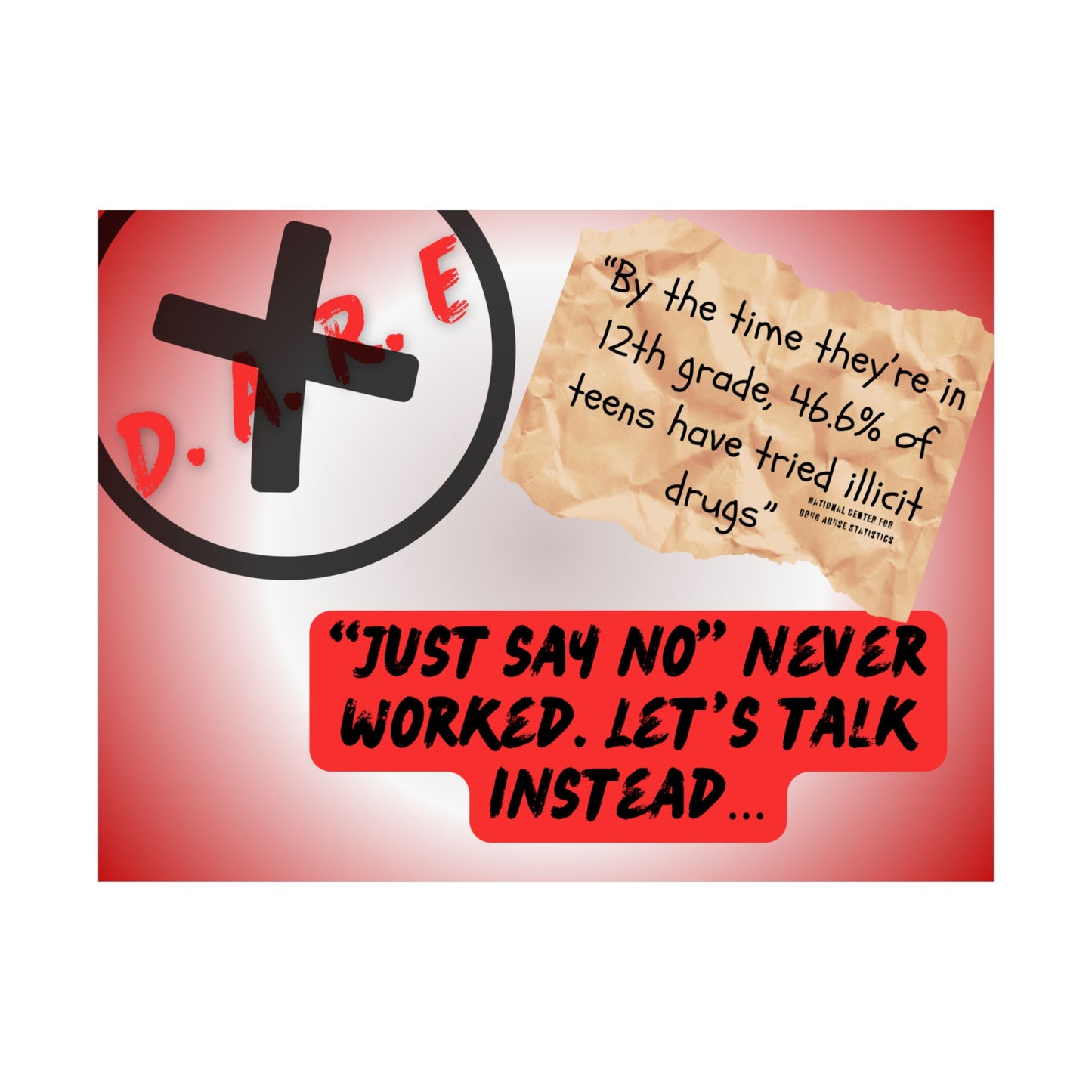 Harm Reduction Poster – “Let’s Talk Instead” (24x18")