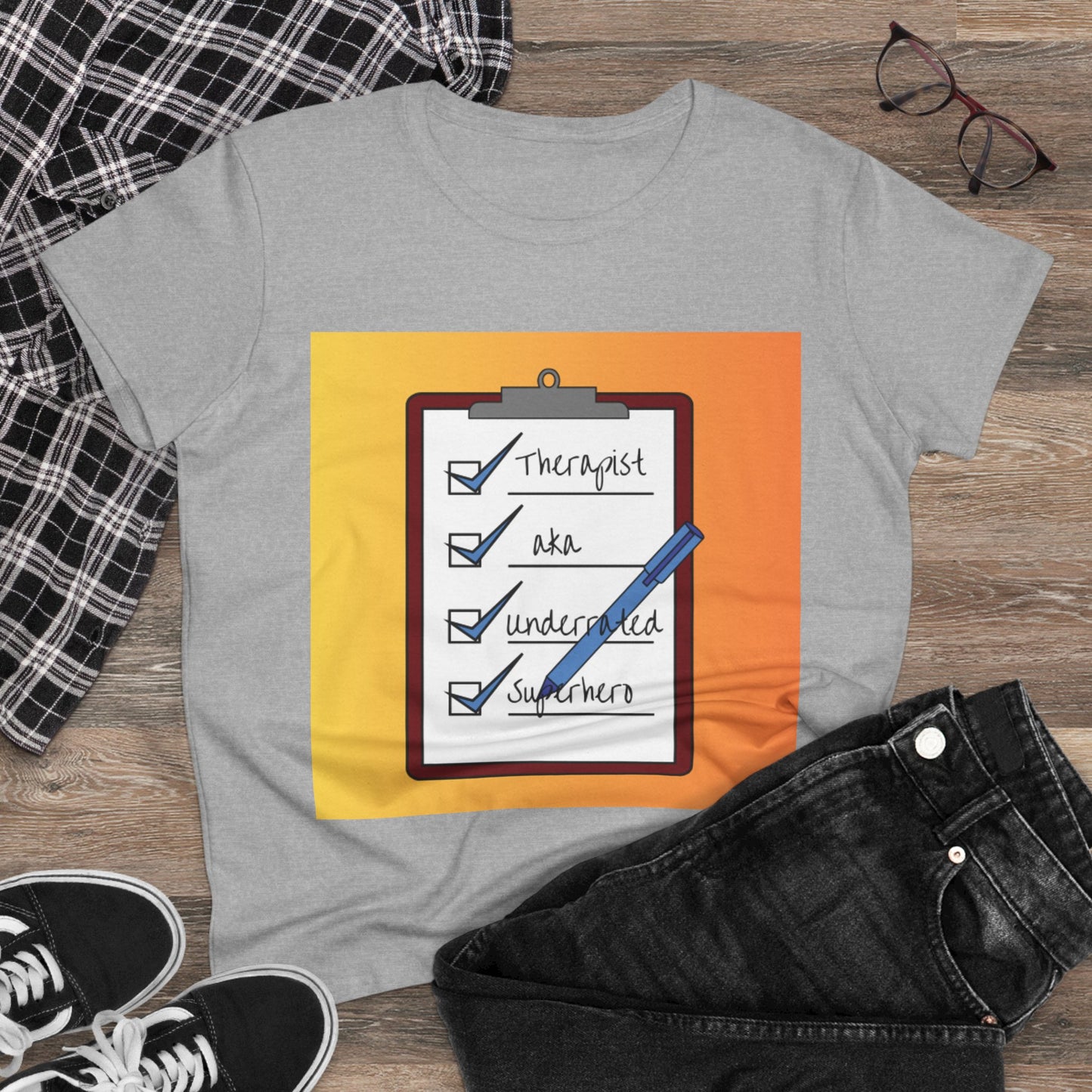 "Checklist Complete" Midweight Cotton Tee – Women's Cut