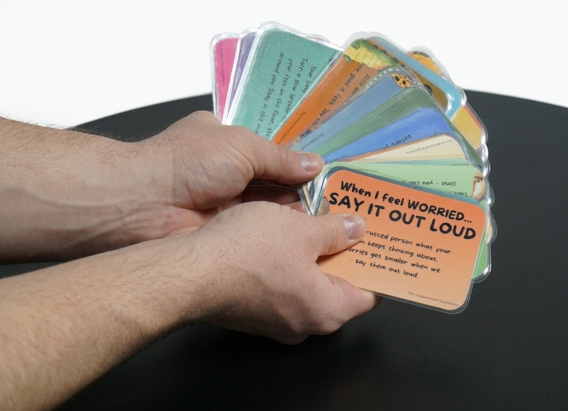 Feelings & Coping Skills Card Set — 40 Laminated Cards | Ages 5–12