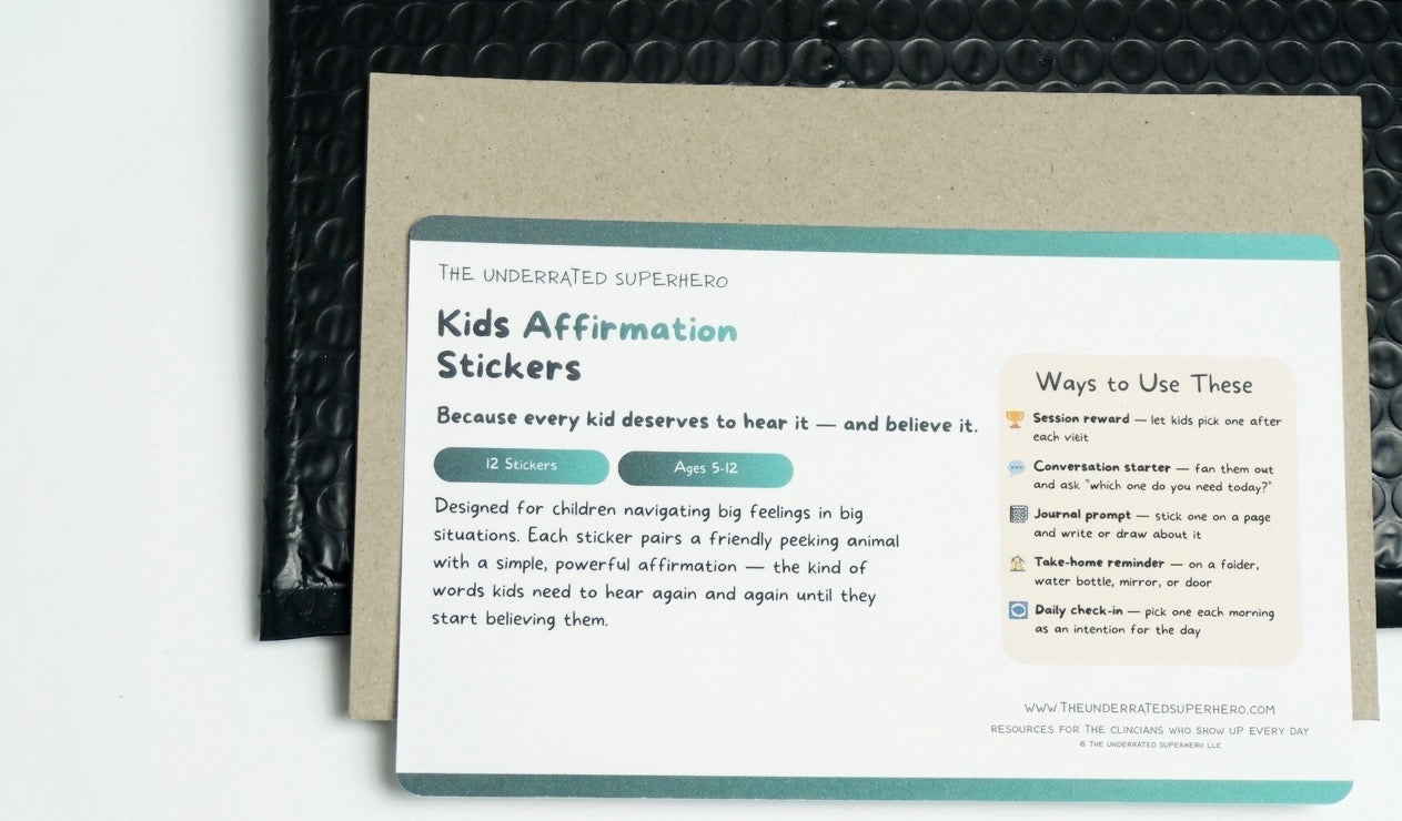 Kids Affirmation Stickers — 12-Sticker Sheet | Ages 5–12