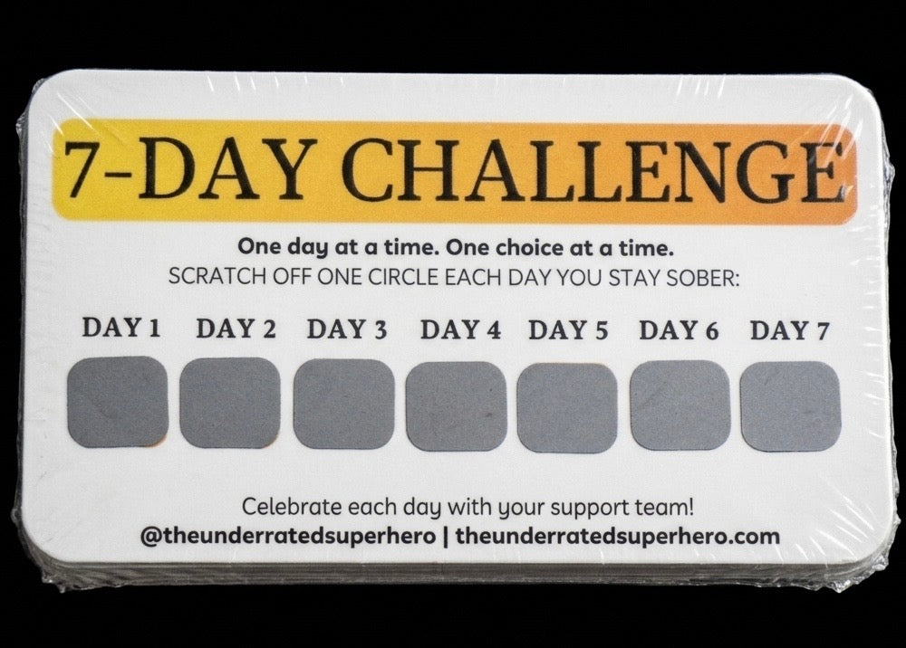 7-Day Challenge Cards for SUD Clients | 10-Card Counselor Pack
