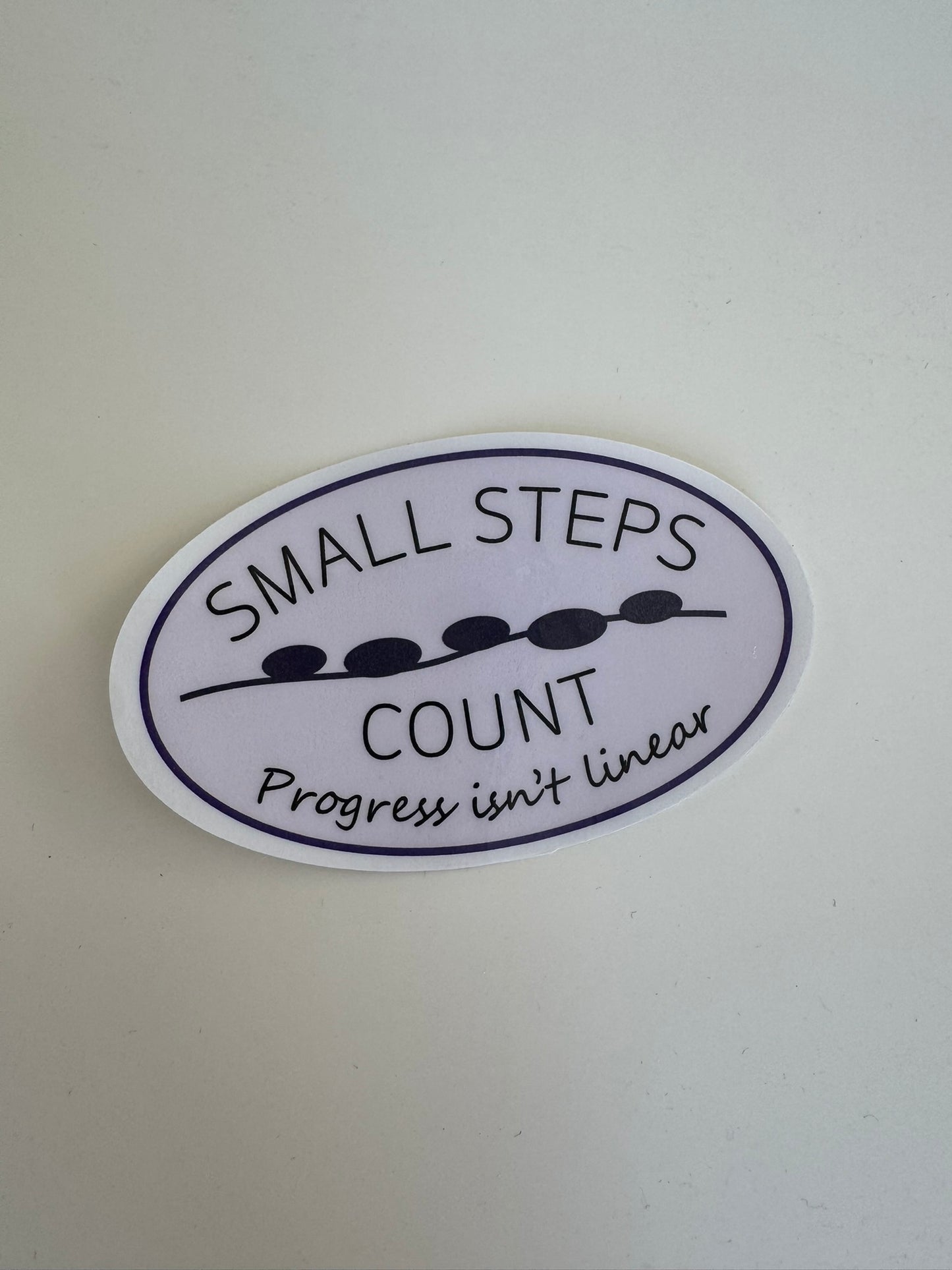 Small Steps Count Sticker - Oval (Lavender Purple)