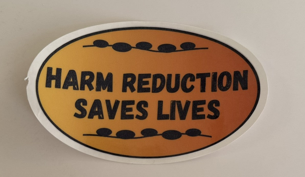 Harm Reduction Saves Lives Sticker - Oval (Orange Gradient)