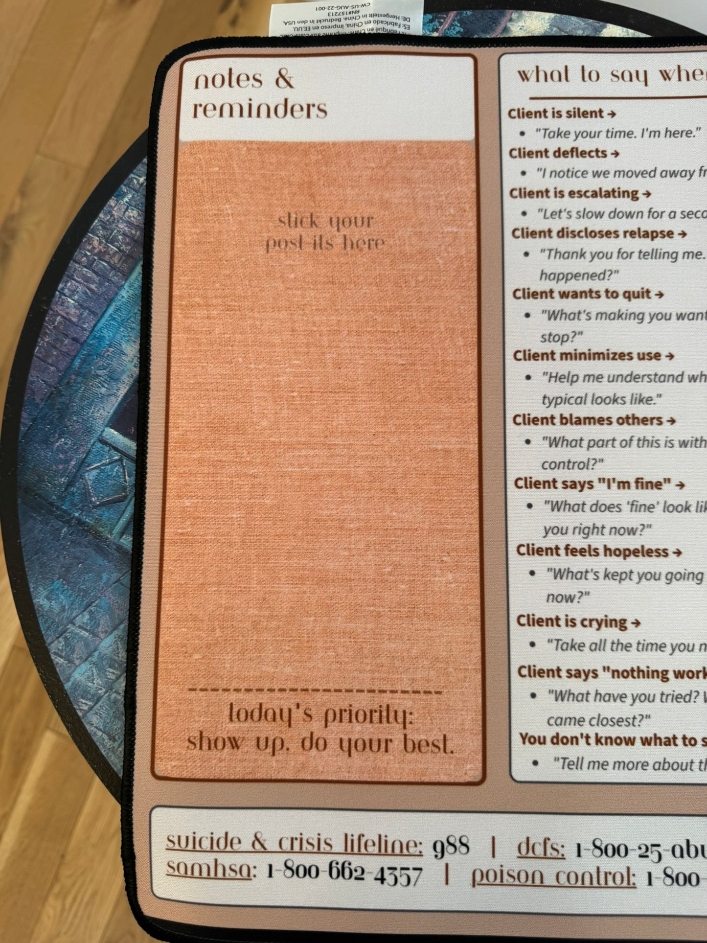 The Clinician's Desk Mat · Substance Use Counselor's Reference & Self-Care Companion