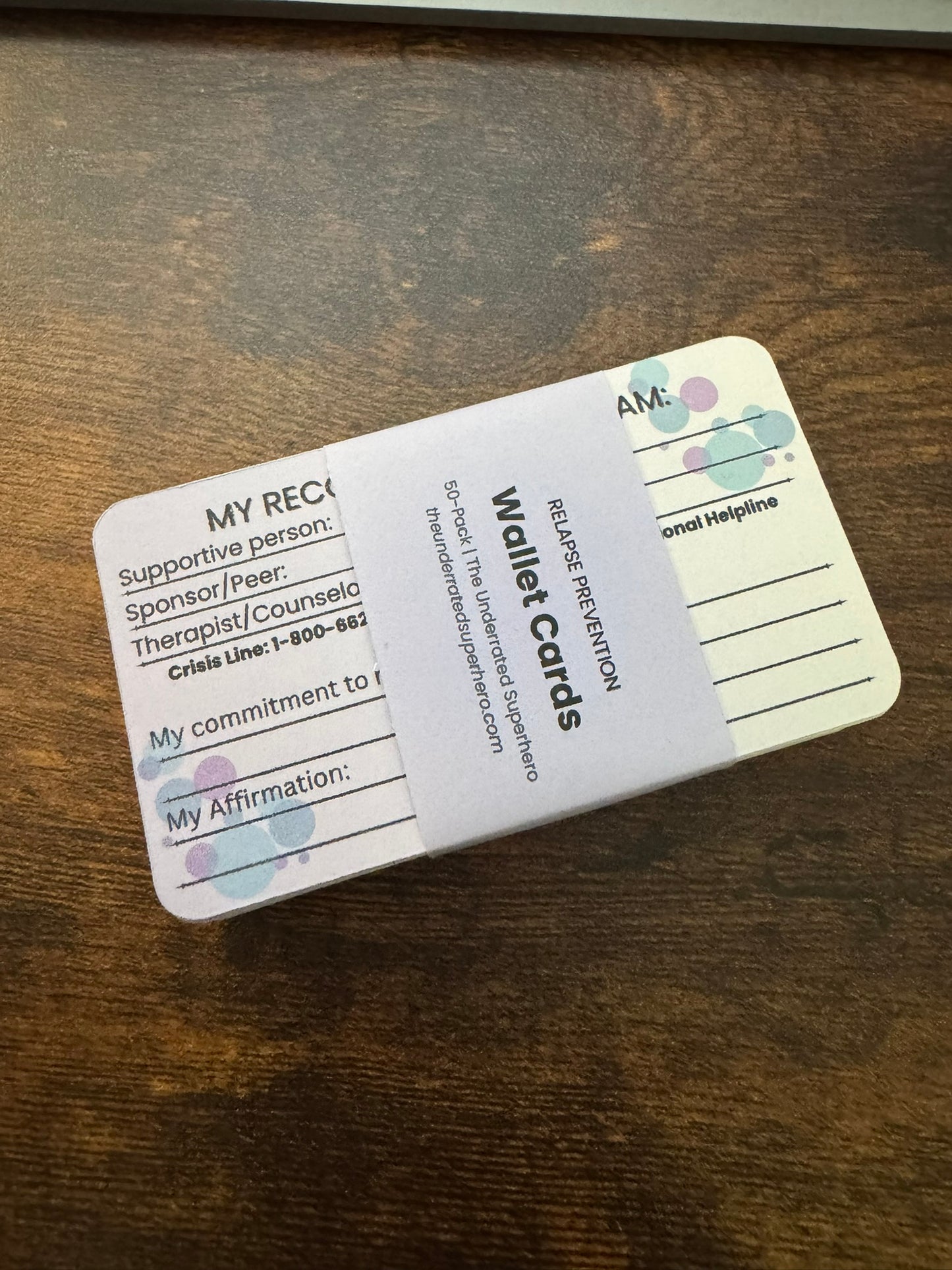 Relapse Prevention Wallet Card | Addiction Counselor Client Tool | Recovery Support Card