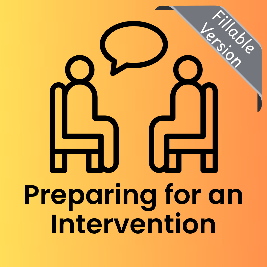 Preparing for an Intervention (Fillable PDF)
