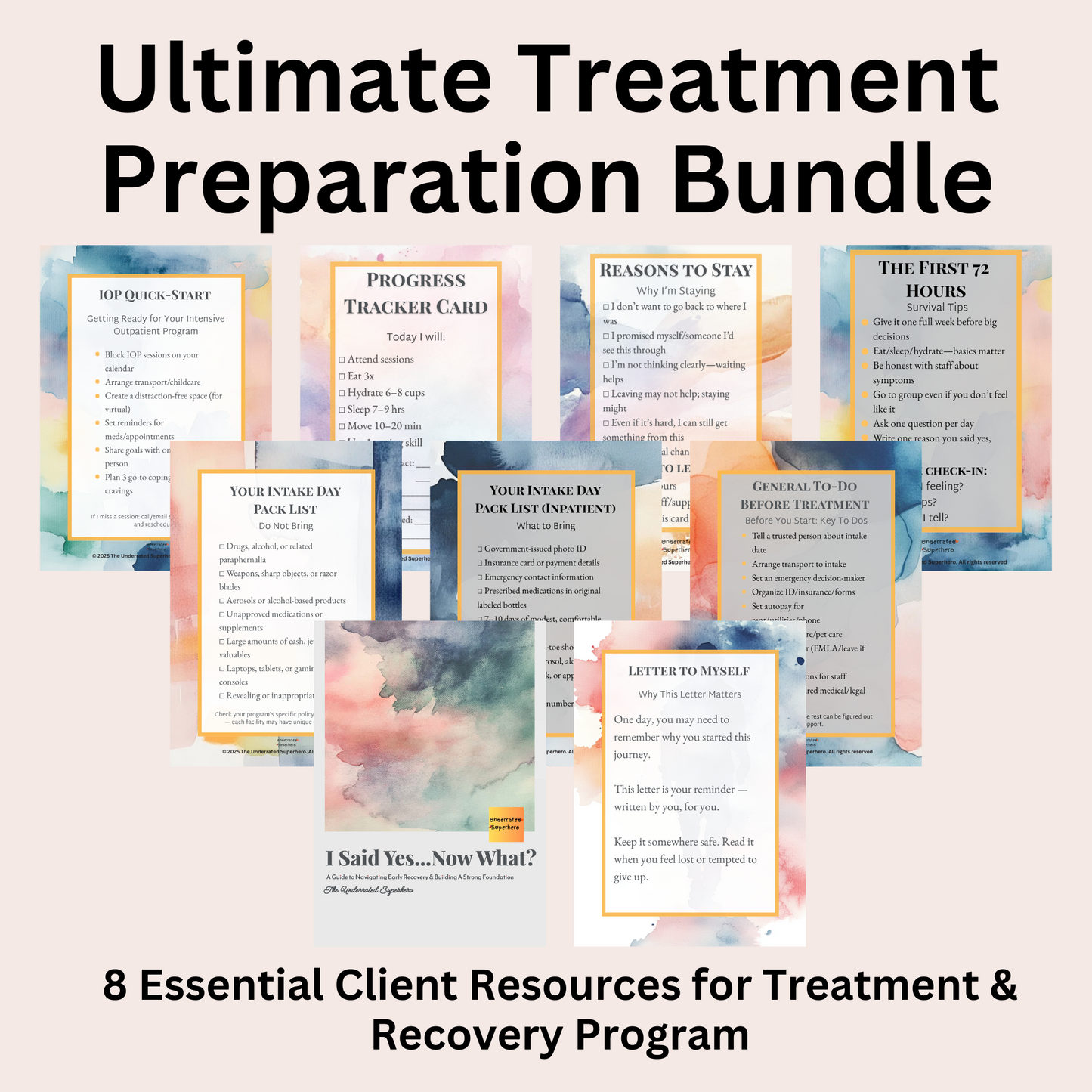 Ultimate Treatment Preparation Bundle – Clinician’s Book + 8 Essential Client Resources (Print + Digital)