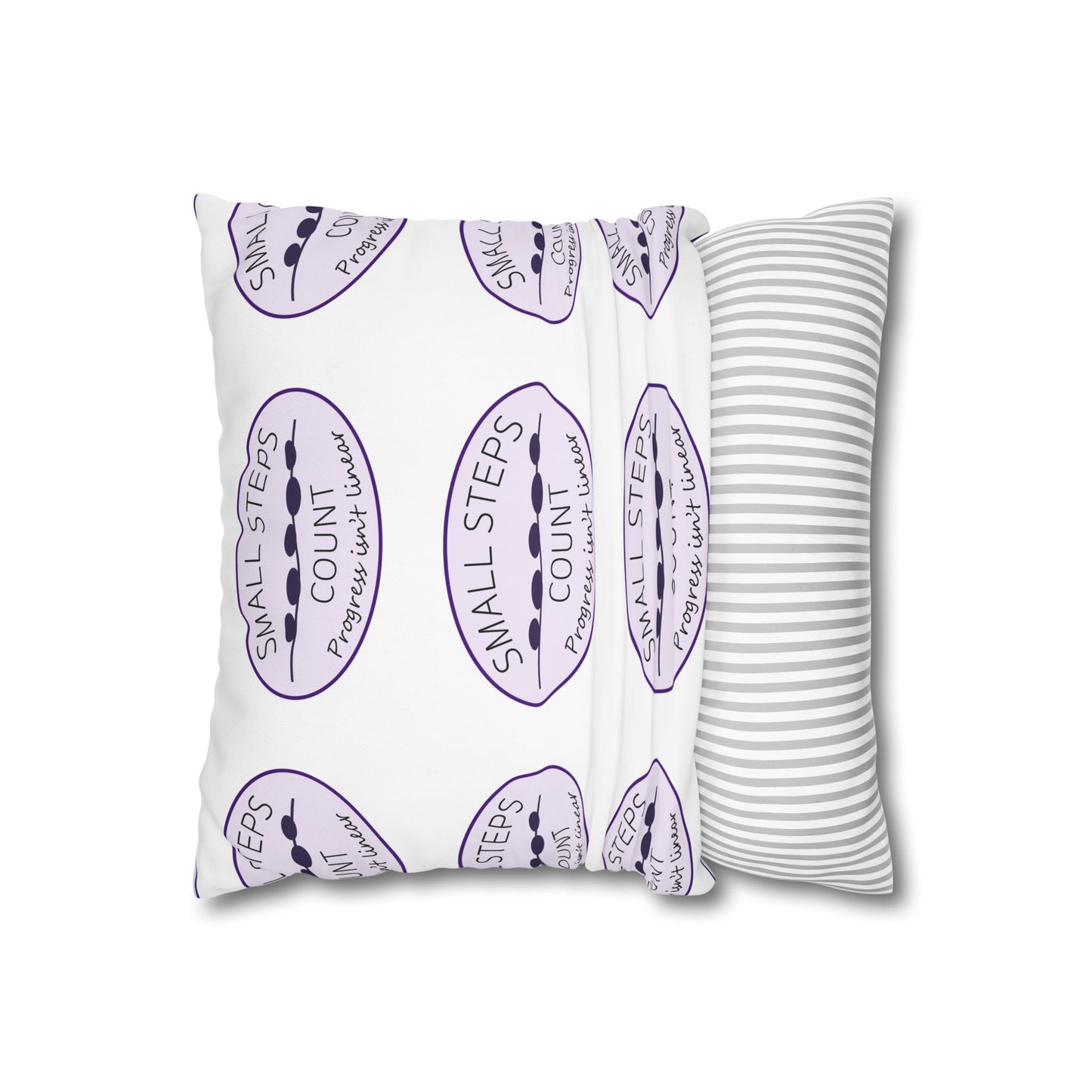 Small Steps Count - Pattern Throw Pillow (Lavender Purple)