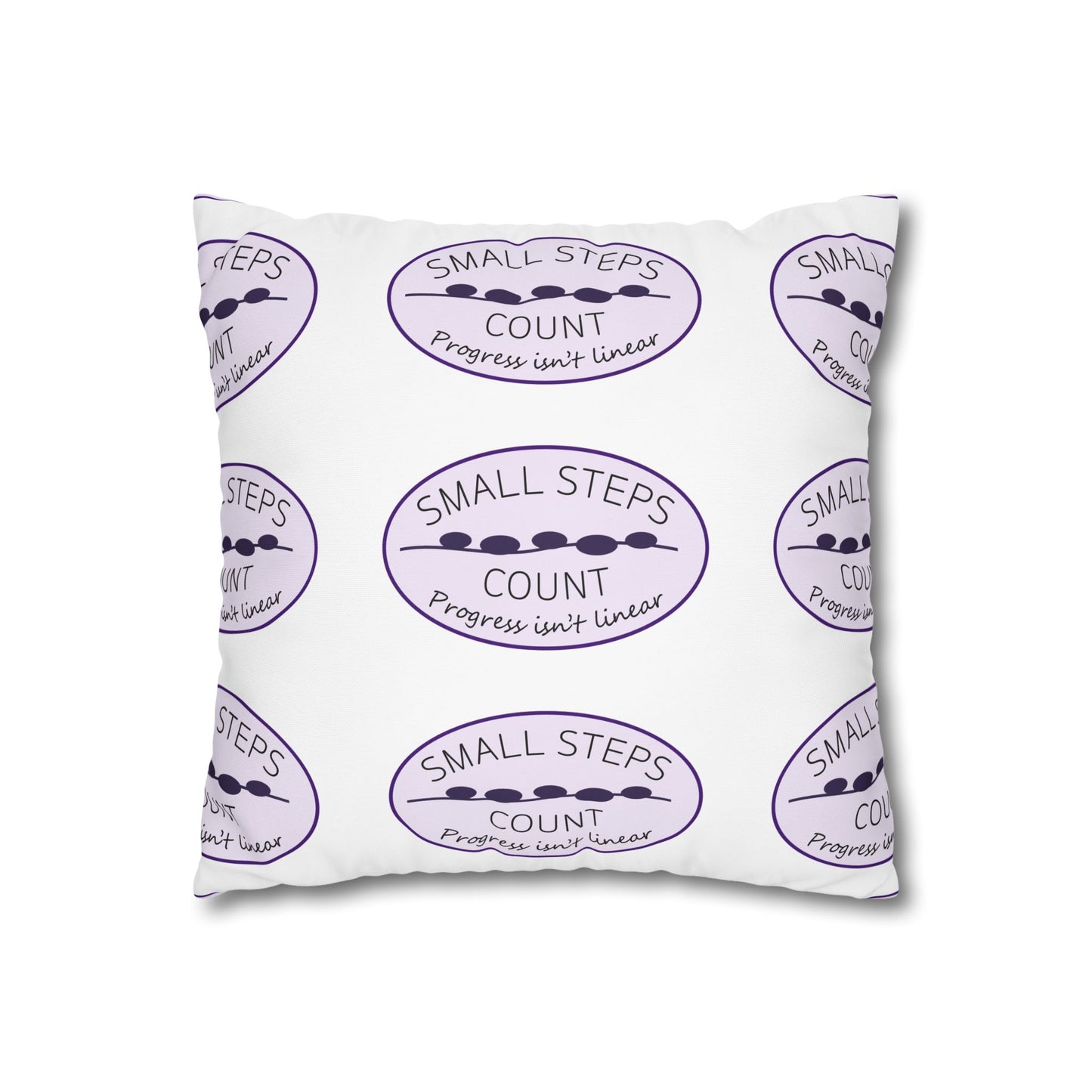 Small Steps Count - Pattern Throw Pillow (Lavender Purple)