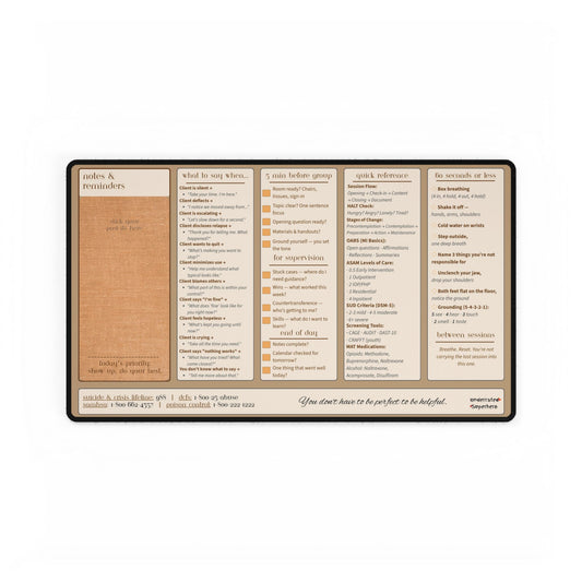 The Clinician's Desk Mat · Substance Use Counselor's Reference & Self-Care Companion