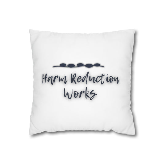 Harm Reduction Works - Throw Pillow (Classic White)