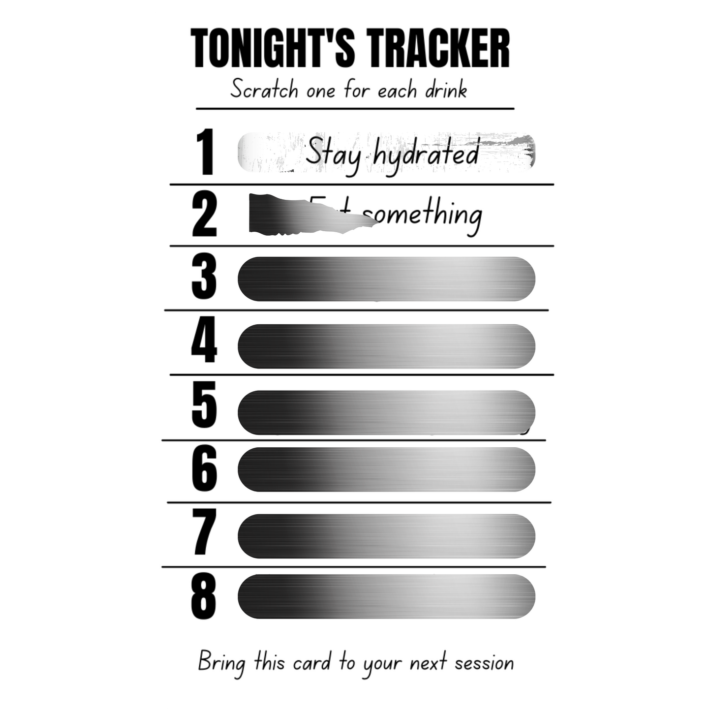 Harm Reduction Tracker Cards - Alcohol Version (10 or 20 card pack)