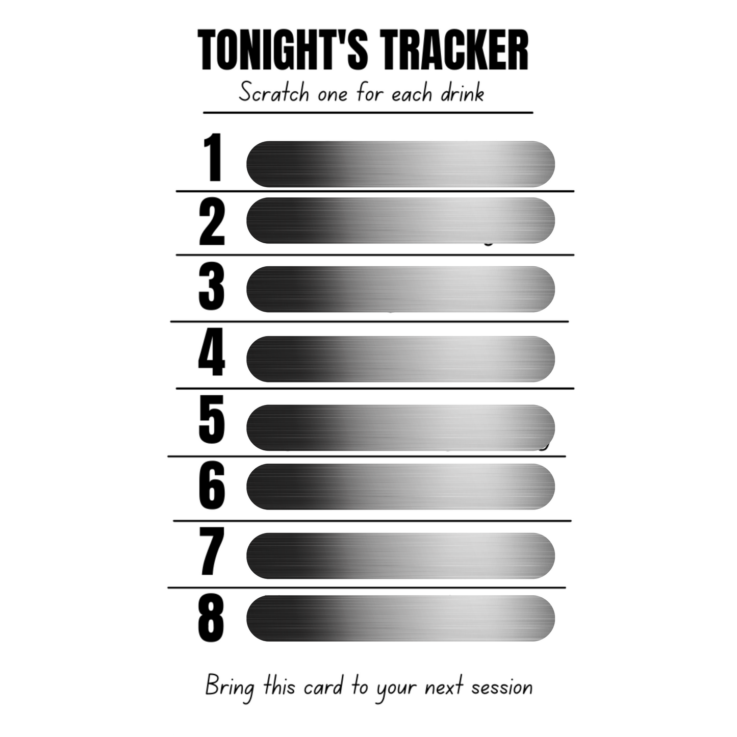 Harm Reduction Tracker Cards - Alcohol Version (10 or 20 card pack)