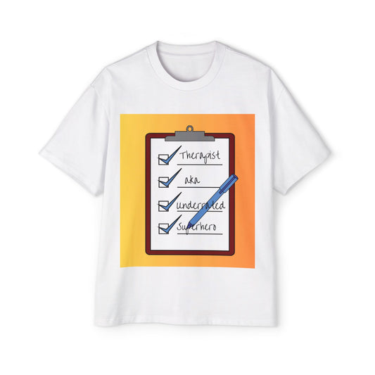 Men’s Oversized Tee – Therapist Superhero Edition
