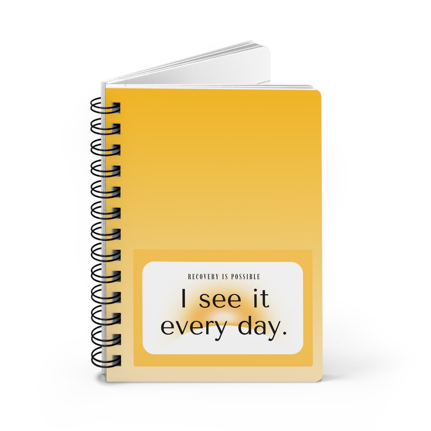 Recovery Affirmation Spiral Journal — "I See It Every Day" | Warm Gold