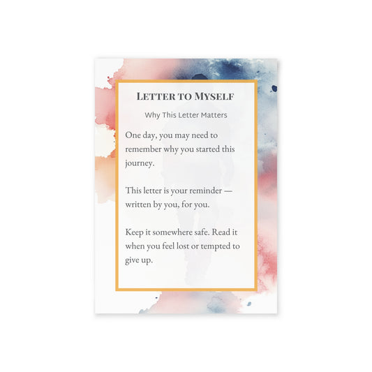 Letter to Myself – Guided Recovery Reflection Card with Envelope