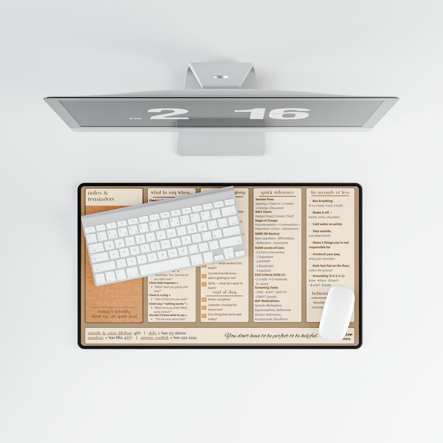 The Clinician's Desk Mat · Substance Use Counselor's Reference & Self-Care Companion