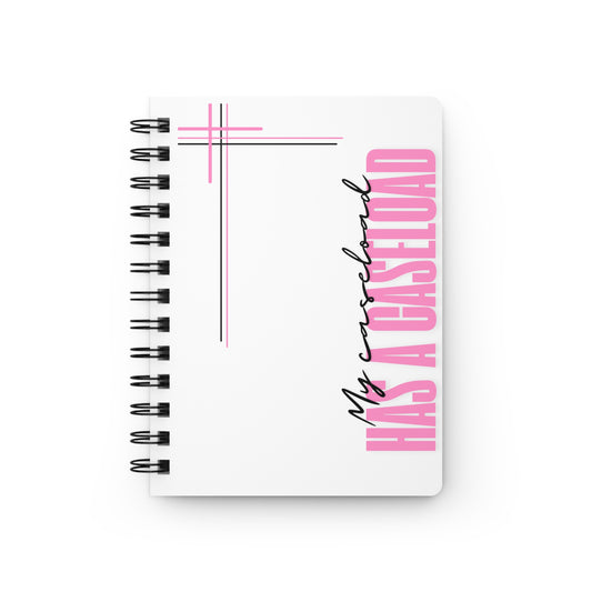 Spiral Journal for Counselors — "My Caseload Has a Caseload" | Pink Geometric