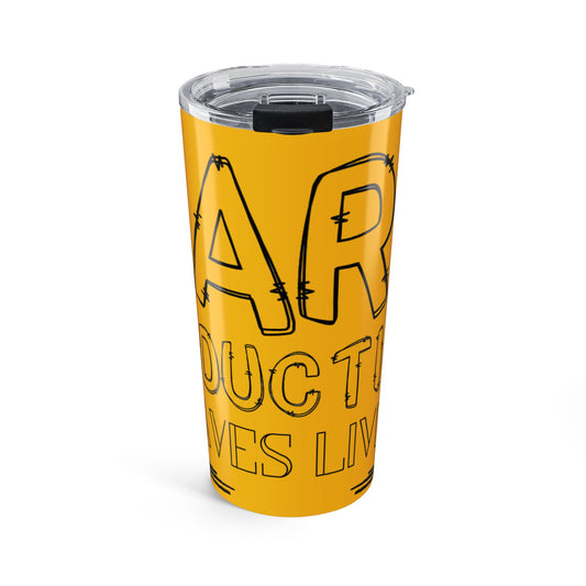 Harm Reduction Saves Lives – 20oz Yellow Tumbler