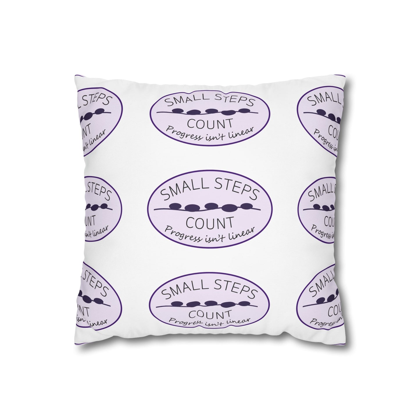Small Steps Count - Pattern Throw Pillow (Lavender Purple)