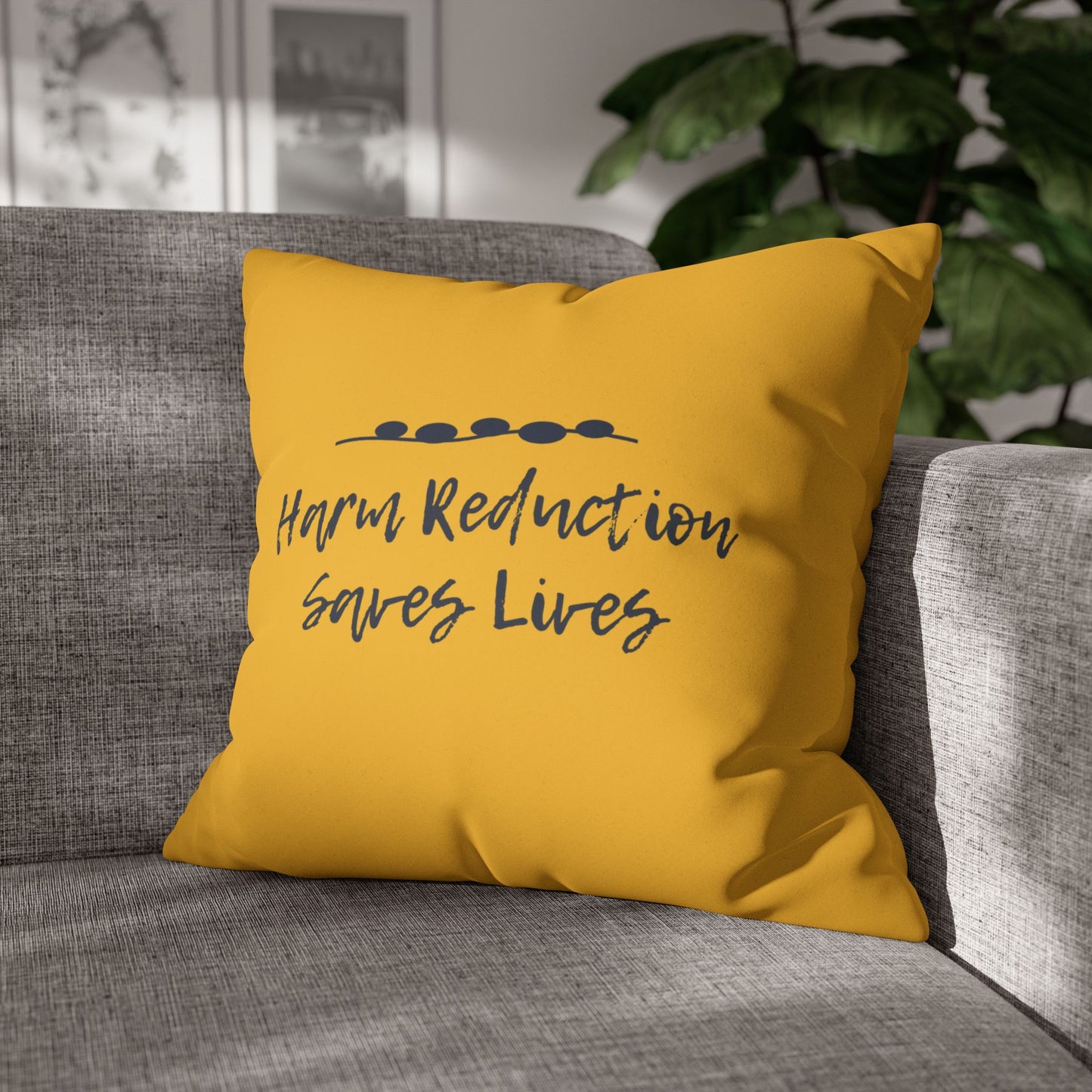 Harm Reduction Saves Lives - Throw Pillow (Yellow)