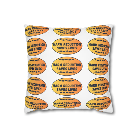 Harm Reduction Saves Lives - Pattern Throw Pillow (Bold Orange)