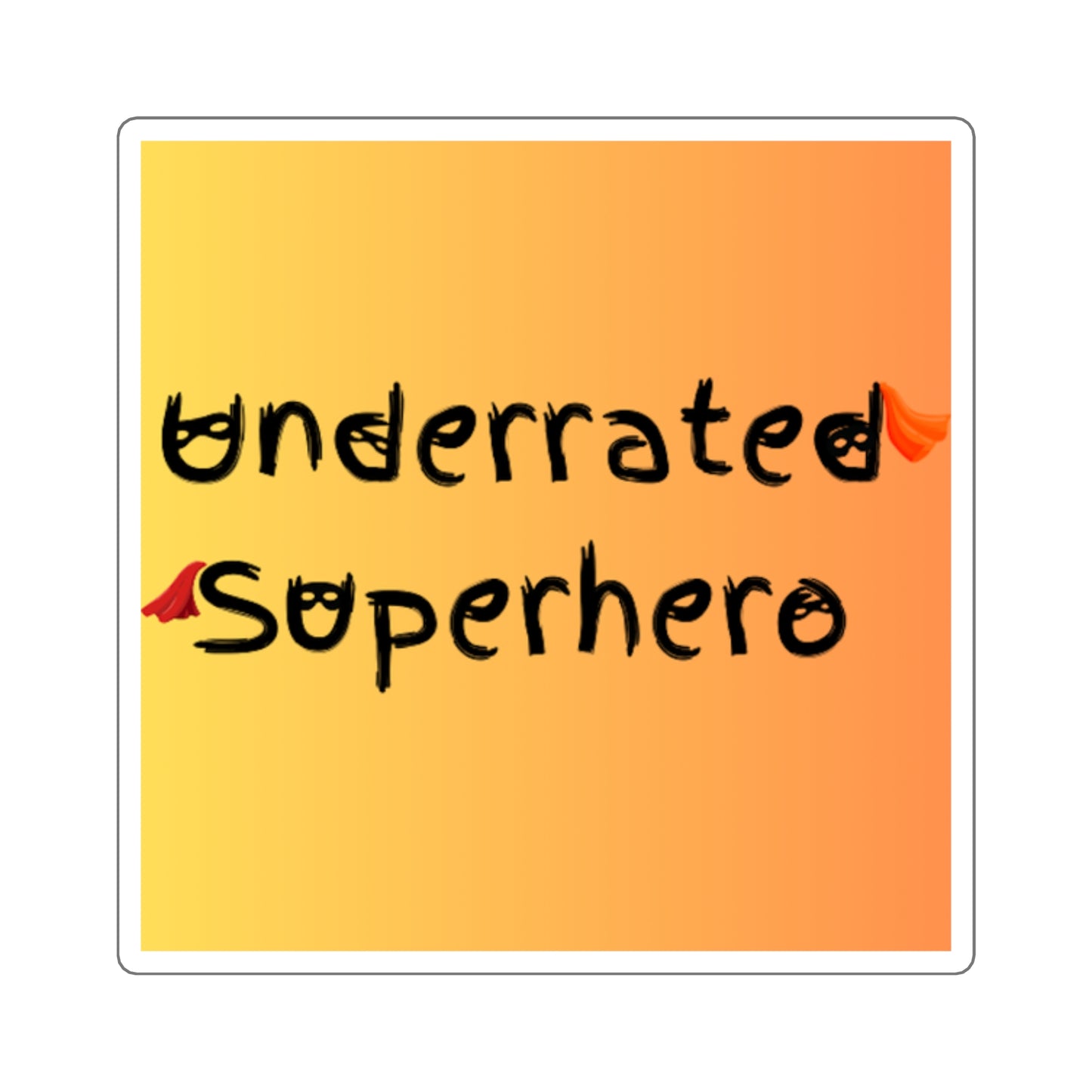 Underrated Superhero Logo Sticker