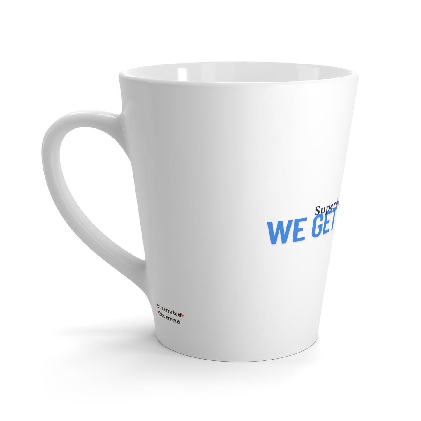 Counselor Latte Mug — "Superheroes Get Capes, We Get Caseloads" (Blue)
