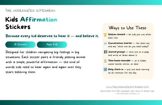 Kids Affirmation Stickers — 12-Sticker Sheet | Ages 5–12