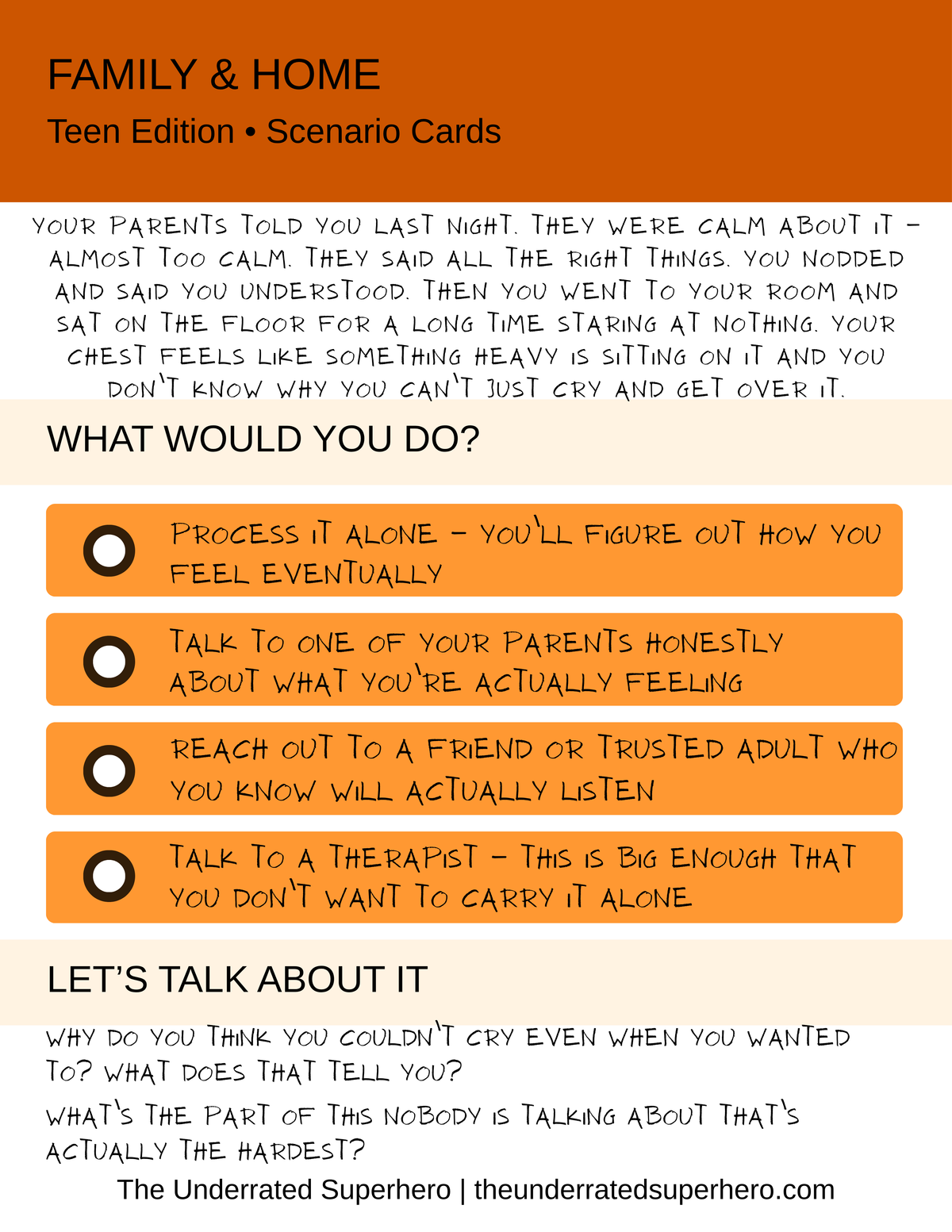 Scenario Cards — Family & Home