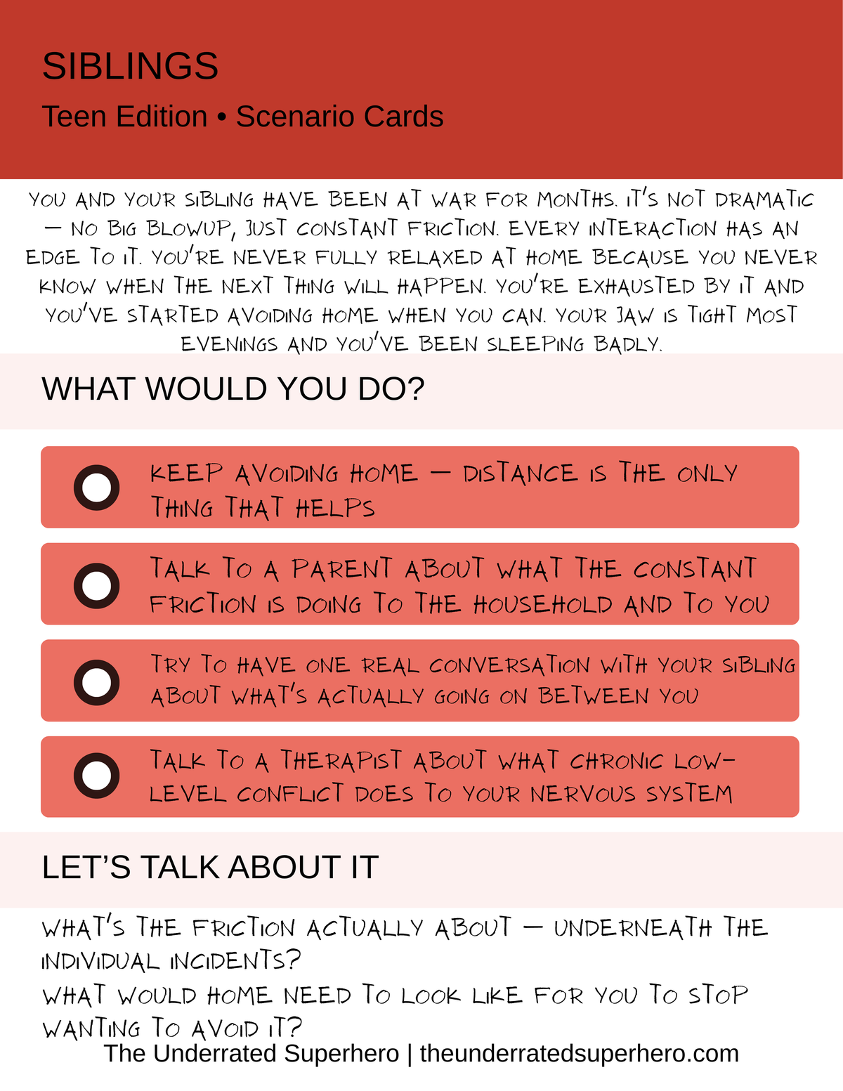 Scenario Cards — Siblings