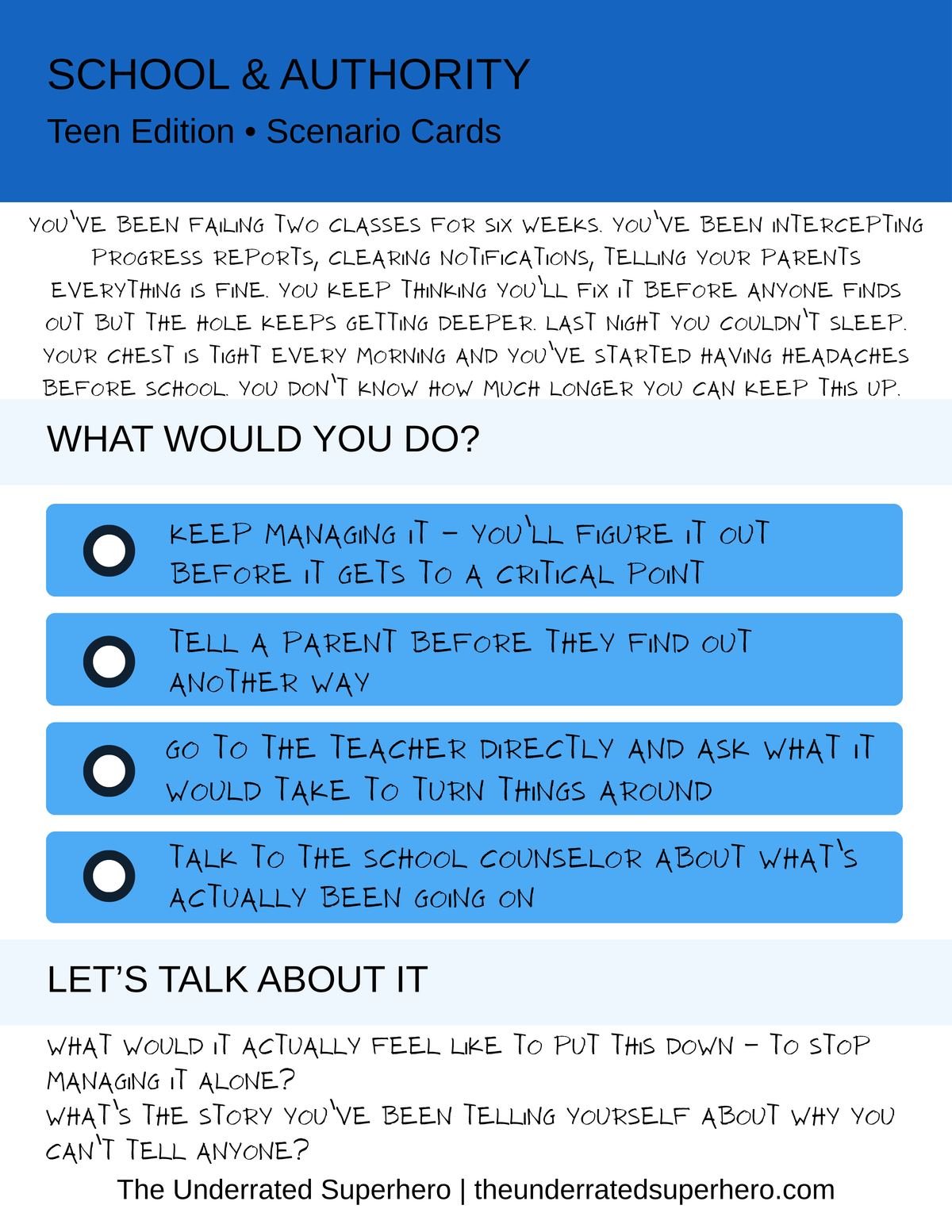 Scenario Cards — School & Authority