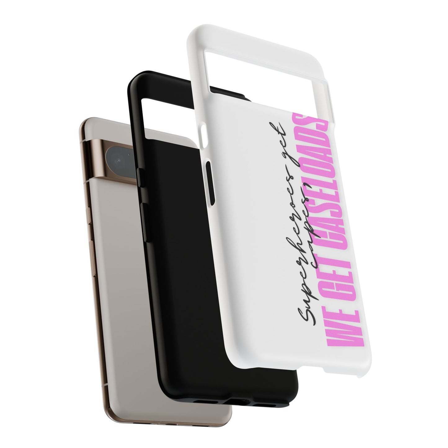 Counselor Phone Case — "Superheroes Get Capes, We Get Caseloads" (Pink Vertical Tough Case)
