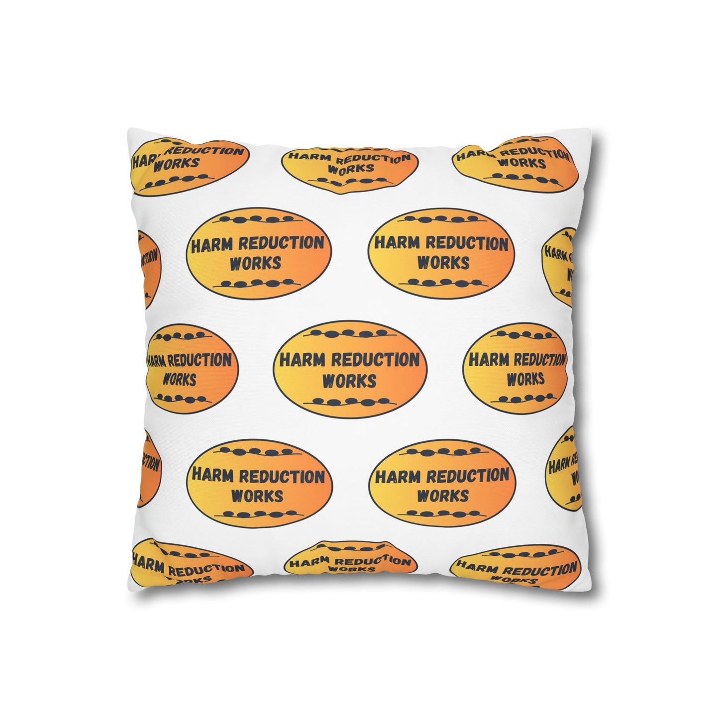 Harm Reduction Saves Lives - Pattern Throw Pillow (Bold Orange)