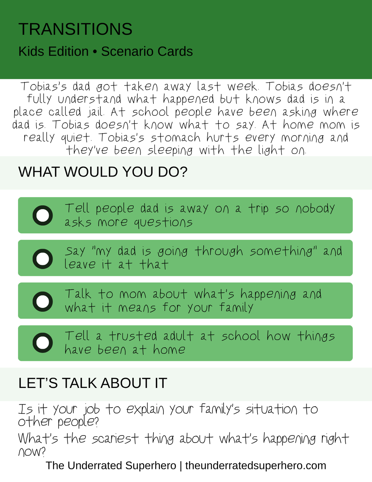 Scenario Cards — Transitions