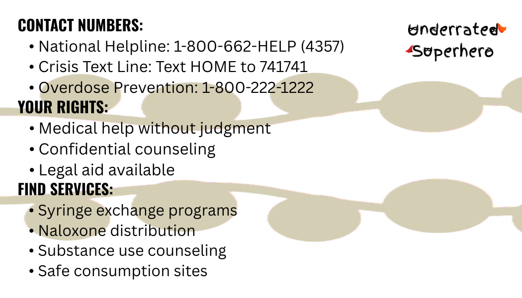 Harm Reduction Wallet Card | Laminated Reference Card with Customizable Emergency Contacts