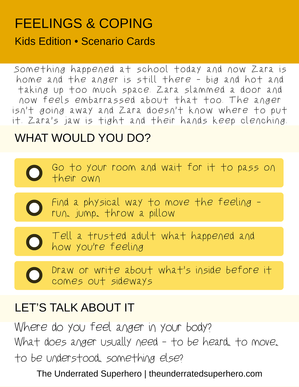 Scenario Cards — Feelings & Coping
