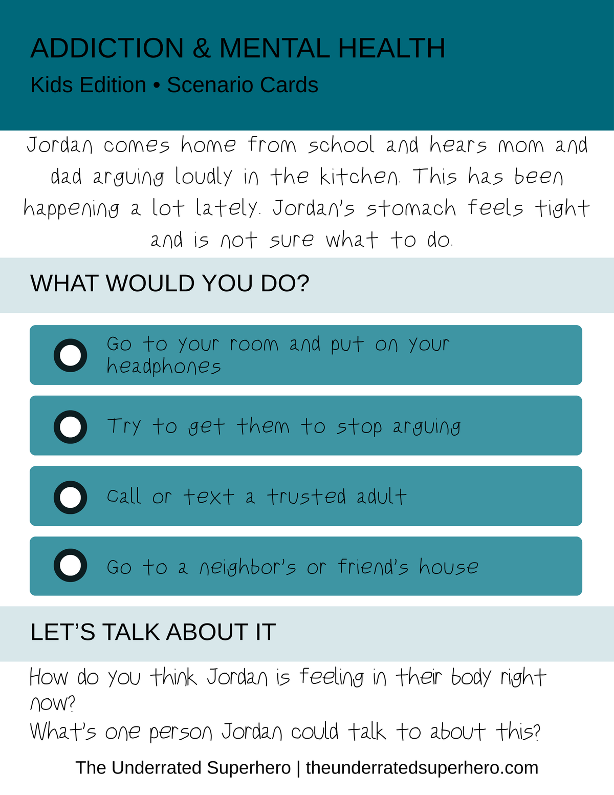 Scenario Cards — Addiction & Mental Health