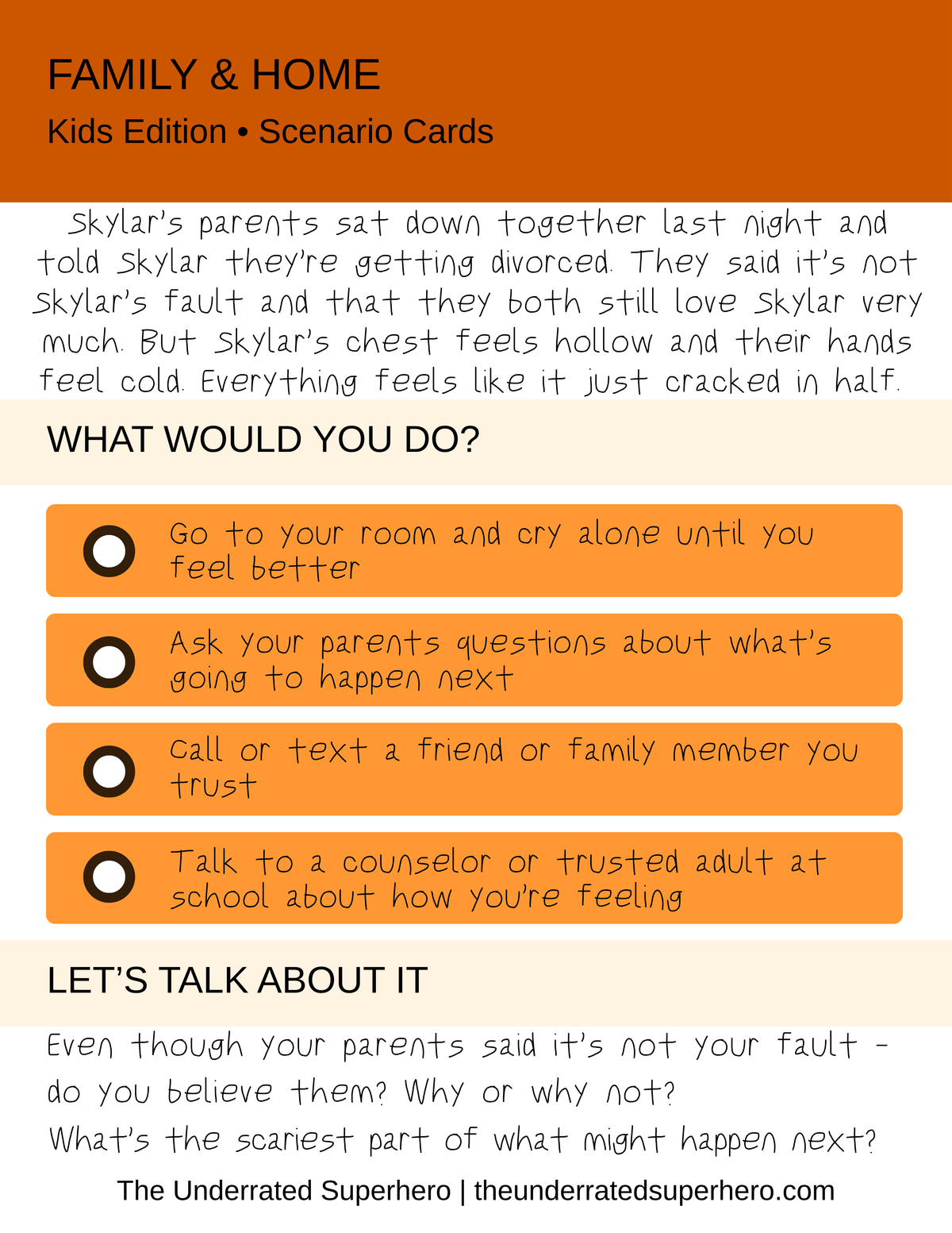 Scenario Cards — Family & Home