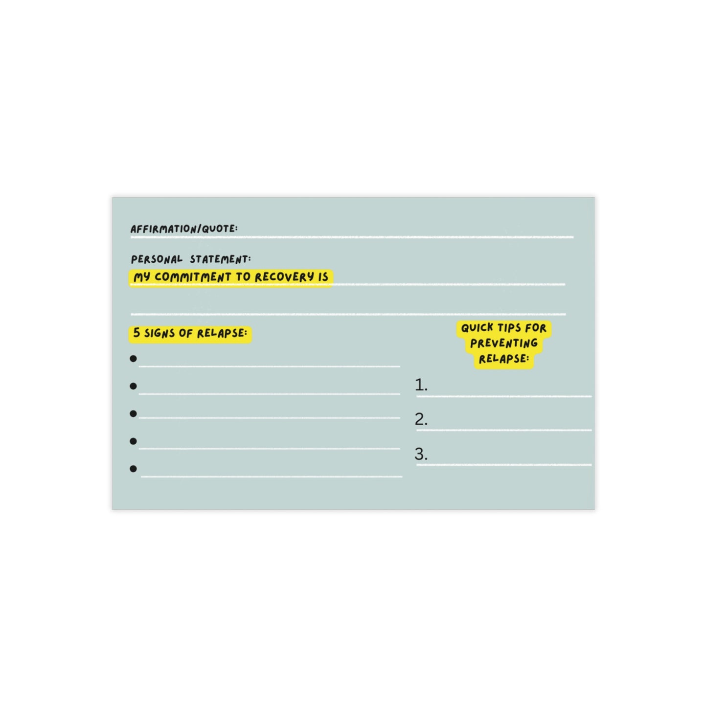 Wallet Card Relapse Prevention Tips (100pcs)
