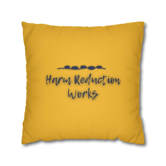 Harm Reduction Works - Throw Pillow (Yellow)