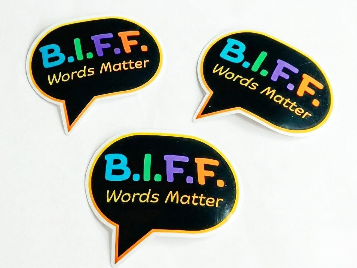 B.I.F.F. Sticker | Words Matter | Communication Skill | Die-Cut Speech Bubble
