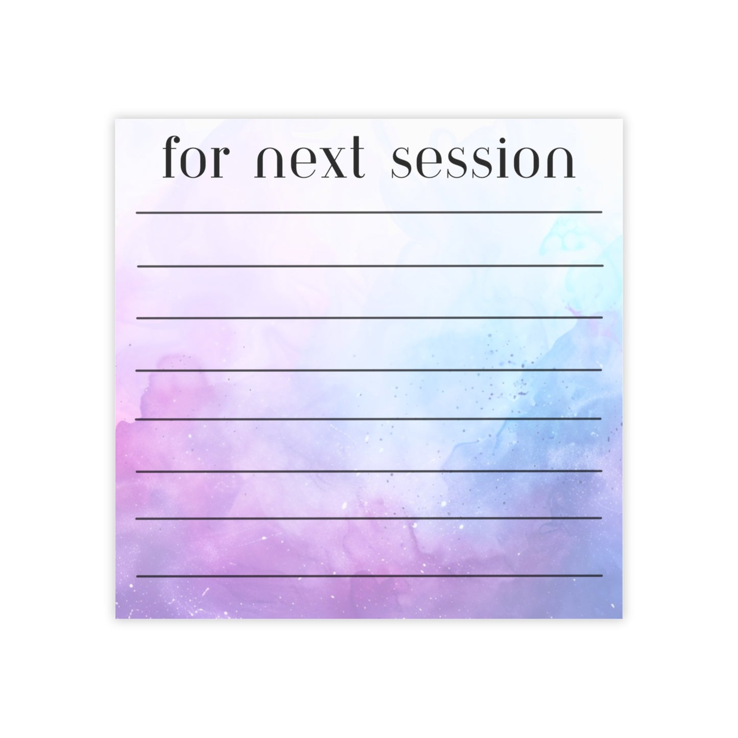 For Next Session" Sticky Notes · Clinician's Reminder Pad