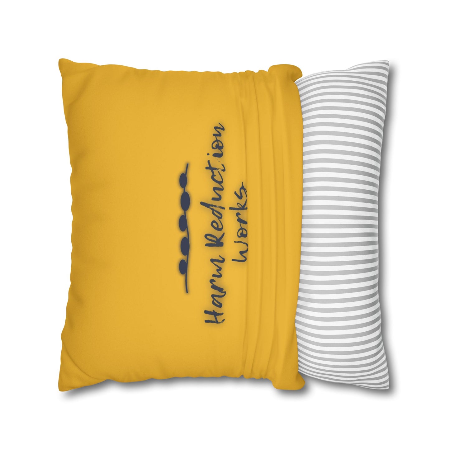 Harm Reduction Works - Throw Pillow (Yellow)