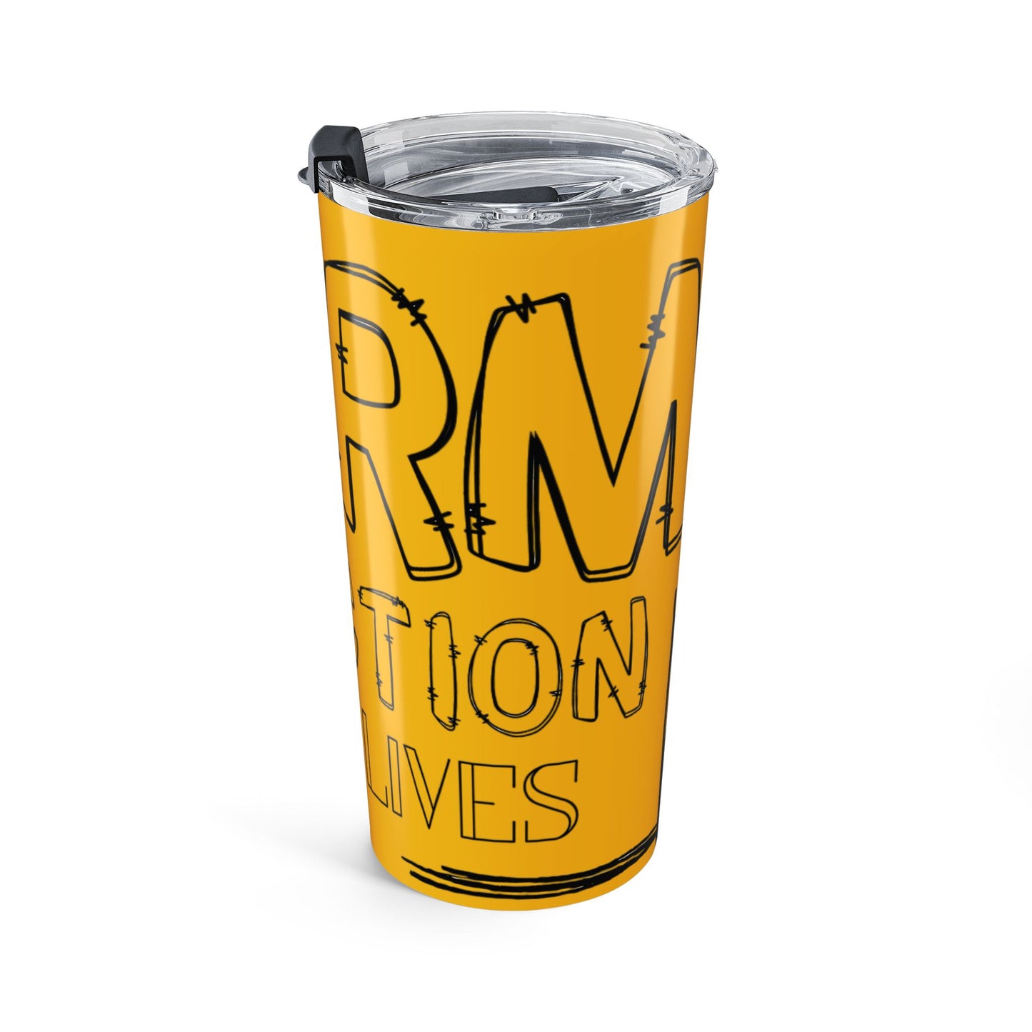 Harm Reduction Saves Lives – 20oz Yellow Tumbler